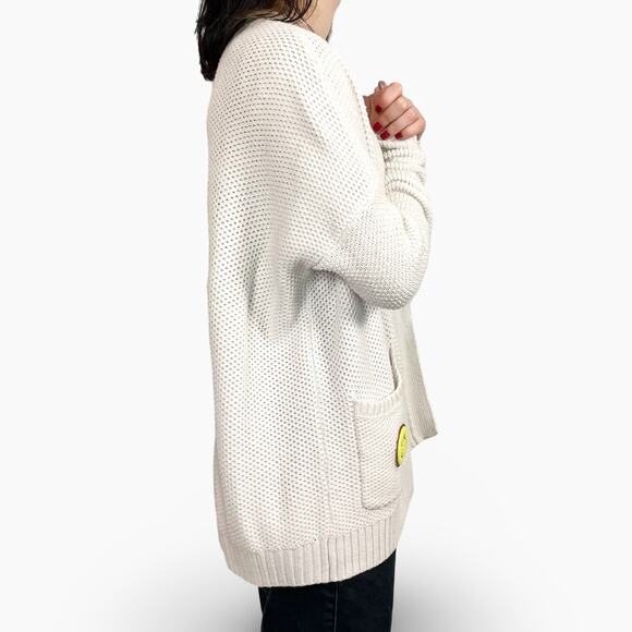 Be Kind Letterman Sweater XS White Retro 50s Rainbow Patches Fall Layer - Picture 7 of 14